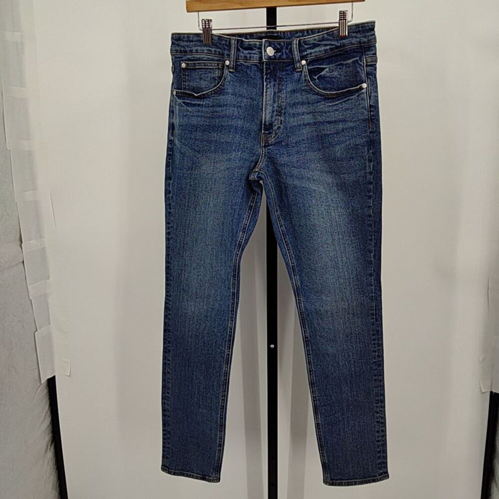 Quince Men Warren Stretch Skinny Jeans Azure Blue 32